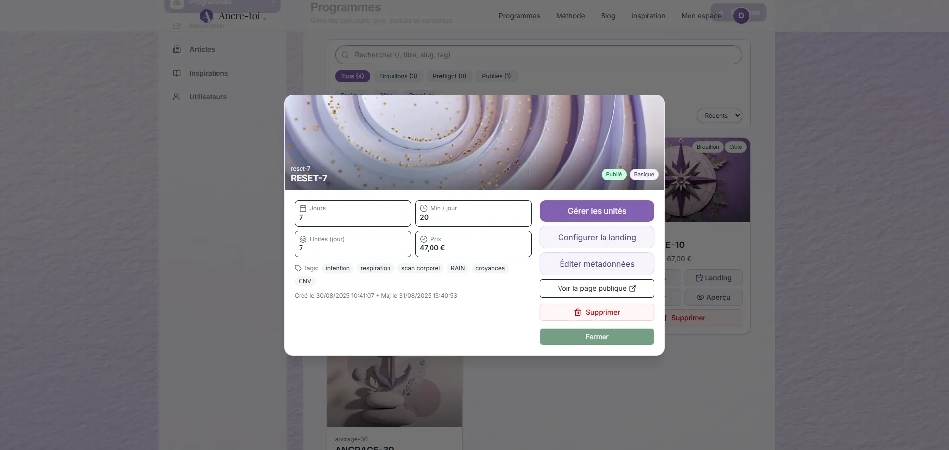 Module — objectifs & ressources