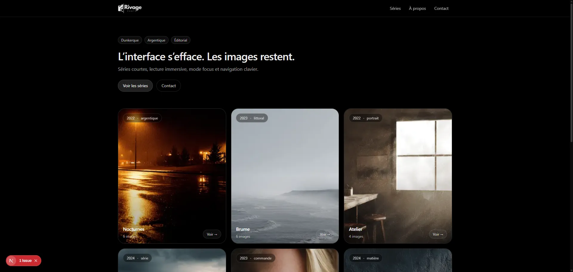 Homepage Rivage Photo — portfolio photo